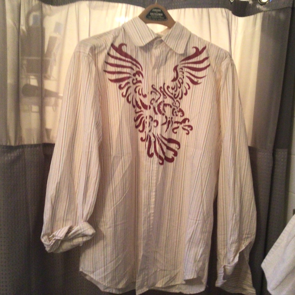 Rare Vintage Men’s Large Casual eagle print button down